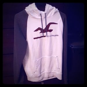 White and Grey Hollister Hoodie